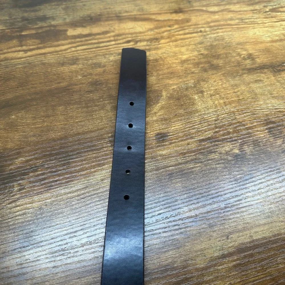 Unlisted Kenneth Cole Mens Brown Genuine Leather Belt Silver Buckle U5752 Size L